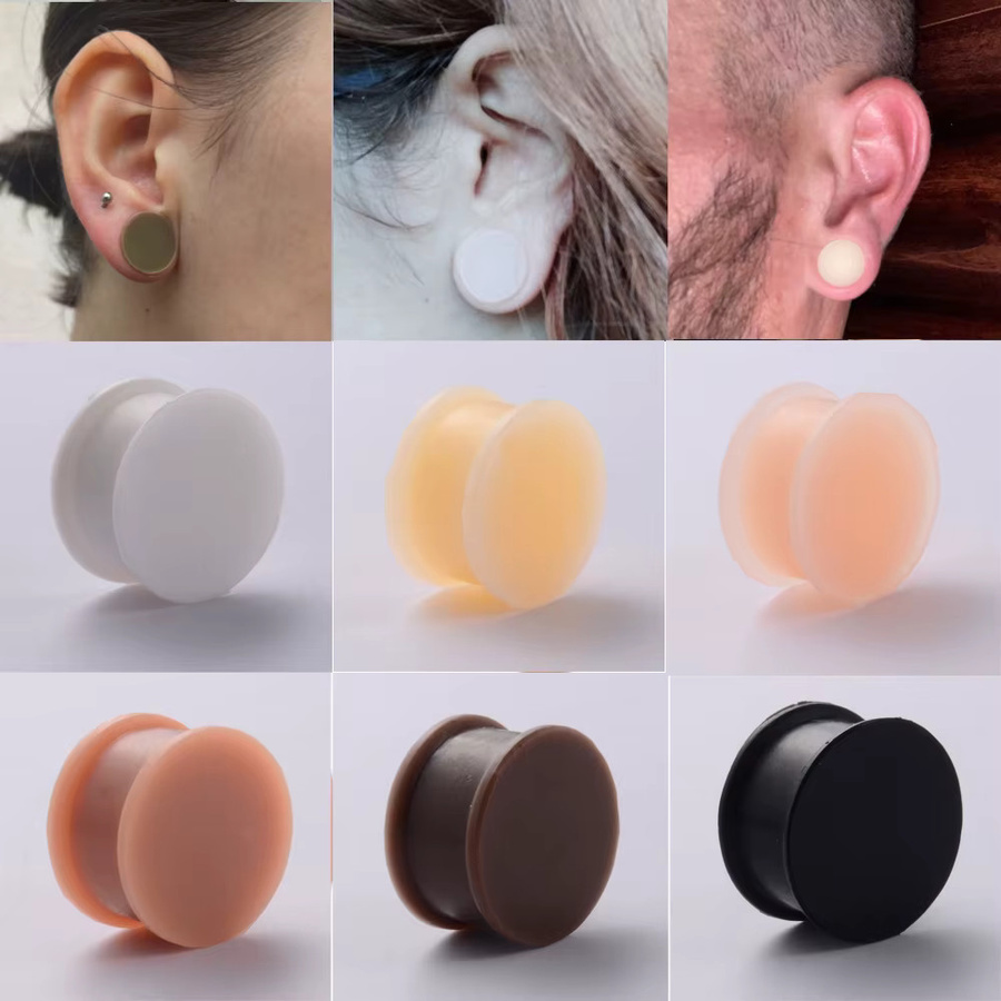 Ohr Piercing Plugs Silikon, Bunt, Unisex, 3mm-50mm - Bild 2