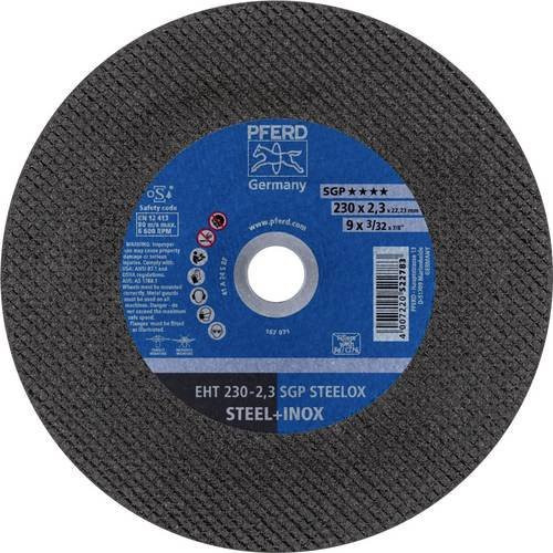 PFERD Trennscheibe EHT 230-2,3 SGP STEELOX gerade für Stahl und Edelstahl, 25 Stück, Farbe: Grau, Durchmesser: 230 mm, Dicke: 2,3 mm, Bohrung: 22,23 mm - Bild 1