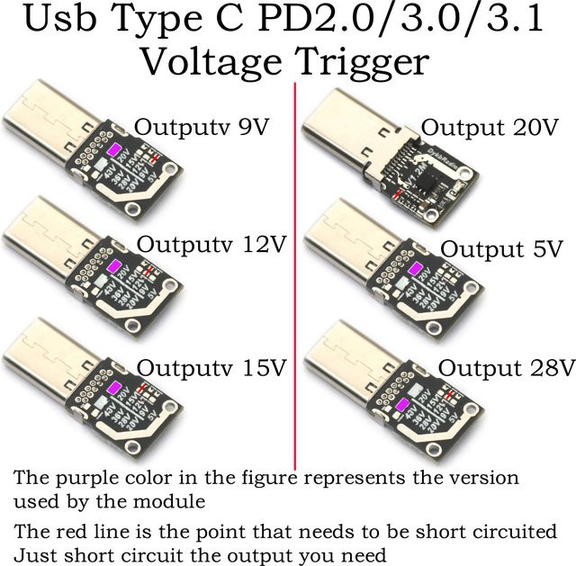 Dykbcells USB-C PD zu DC Schnellladekabel mit 240W 5A Spannungs-Trigger-Adapter für PD3.1 QC3.0 (5V 9V 12V 15V 20V 28V) - Bild 1