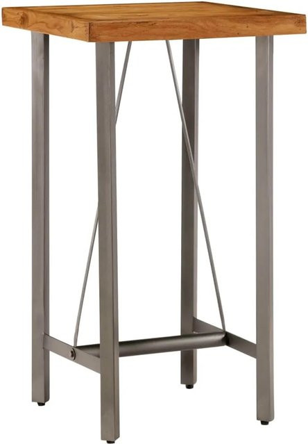 vidaXL Bartisch aus Massivholz Teak in Braun, B/T/H: 60 x 60 x 107 cm - Bild 1