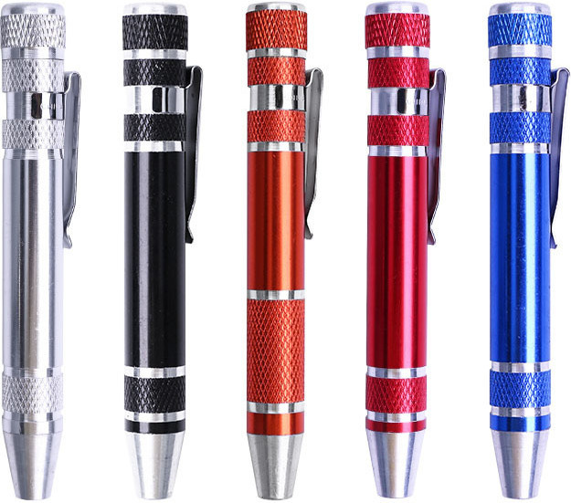 Multifunktionaler 8-in-1 Präzisions-Schraubendreher-Stift aus Aluminiumlegierung in Blau für DIY-Handy-Reparaturen - Bild 1