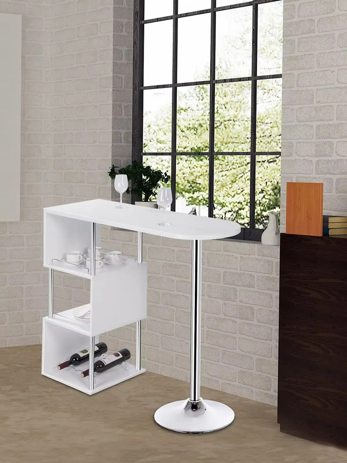 WOLTU Platzsparender Bartisch in Weiß mit 3-stufigen Ablageflächen für Küche und Esszimmer - Bild 2
