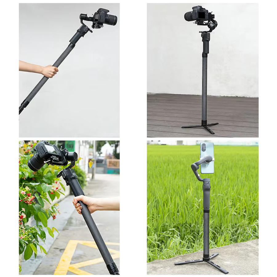 EXSKOF Verlängerungsstange aus Kohlefaser mit 1/4-Zoll-Schraube in Schwarz für GoPro, DJI Ronin S SC RS3 RS4 Stabilisator, DSLR-Kamera und Insta360 OSMO Action-Kamera - Bild 4