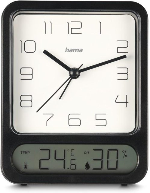 Hama Wecker Pag mit Thermometer und Hygrometer in Schwarz - Bild 1