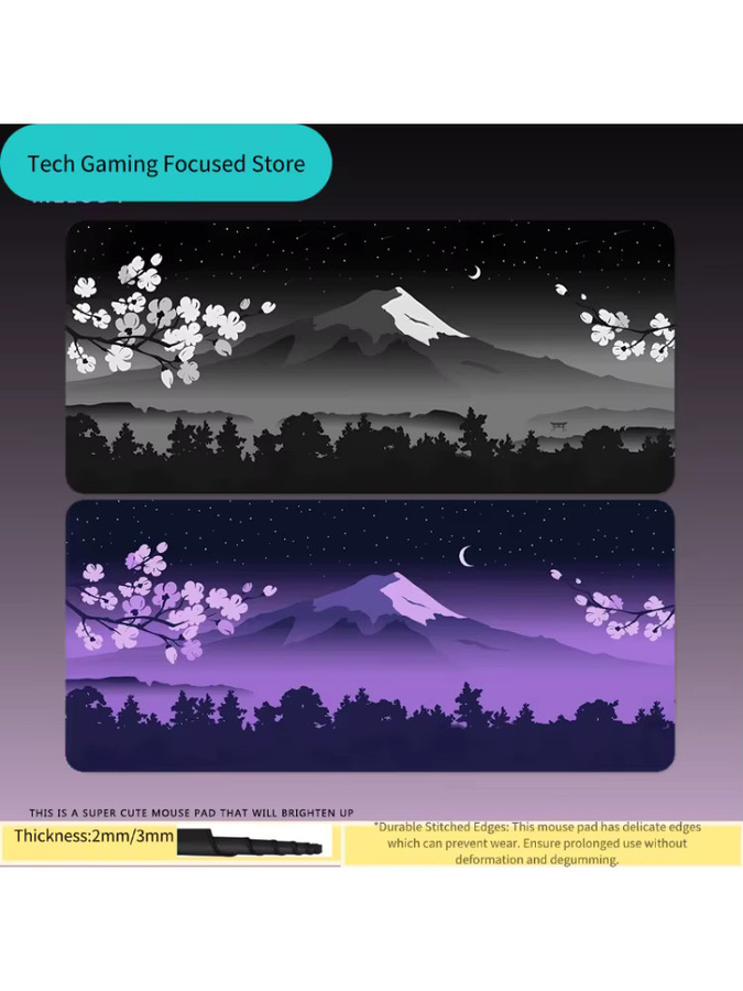 Potdemiel Sakura Scenery Mauspad rutschfeste Schreibtischunterlage aus Gummi für Büro und Gaming - Bild 5