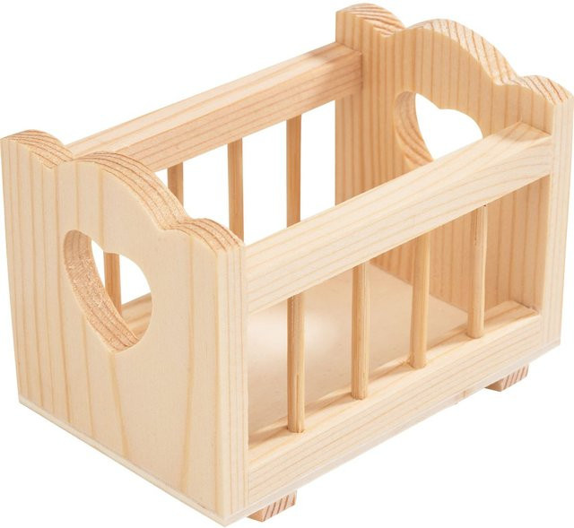 VBS Miniatur Wiege Sally aus Kiefernholz in Beige B: 8,0 cm, T: 6,0 cm, H: 5,5 cm - Bild 1