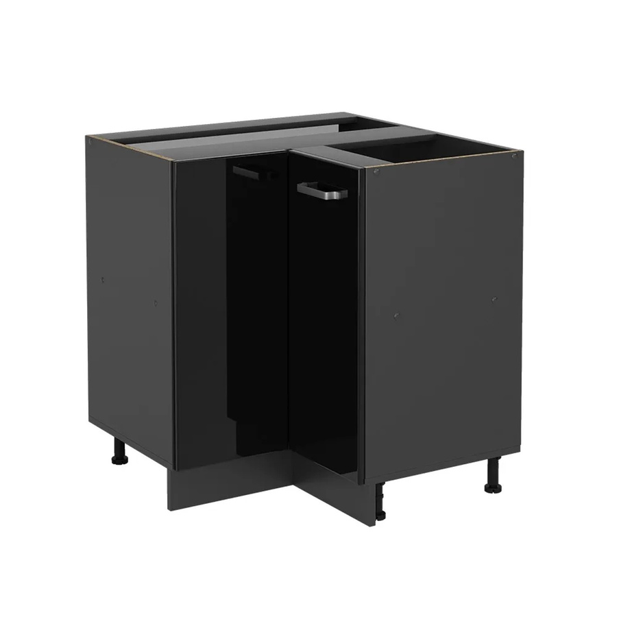 Vicco Eckunterschrank R-Line Küchenschrank modern in Anthrazit und Schwarz mit Hochglanz-Finish - Bild 2