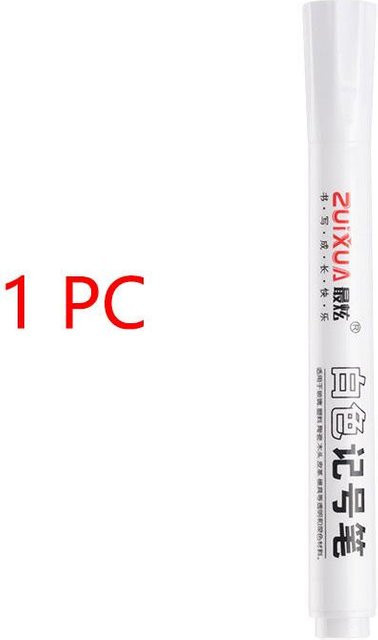 Dot Ding Weiße Markierungsstifte, Wasserfeste Gelstifte für DIY Graffiti und Skizzen, Spitze 2,0 mm, Farbe: Weiß - Bild 1