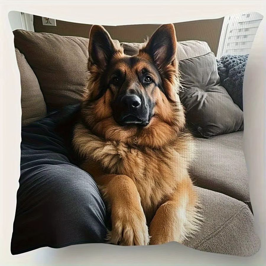 Quadratischer ZZN Kissenbezug mit deutschem Schäferhund-Muster für Dekokissen - Bild 2