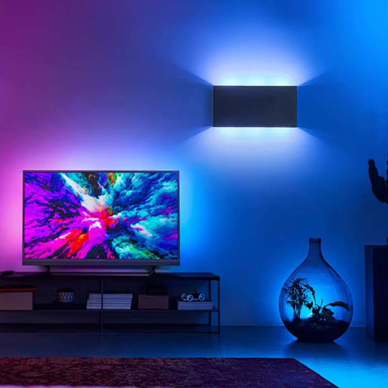 6wcharging RGB LED Wandleuchte Schwarz mit Fernbedienung und Touch-Dimmer, tragbares batteriebetriebenes Nachtlicht für das Schlafzimmer - Bild 2