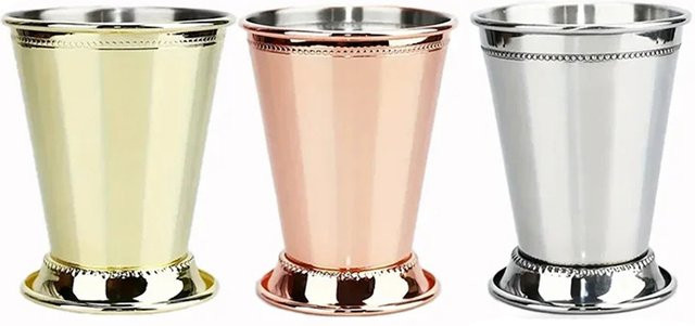 Mint Julep Becher aus 304 Edelstahl in Silber, 380 ml Tumbler für Cocktails und Whiskey - Bild 1