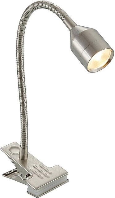 Lindby LED Klemmleuchte Djamila Modern in Alu-Grau aus Metall, verstellbare Arbeitszimmerleuchte - Bild 1