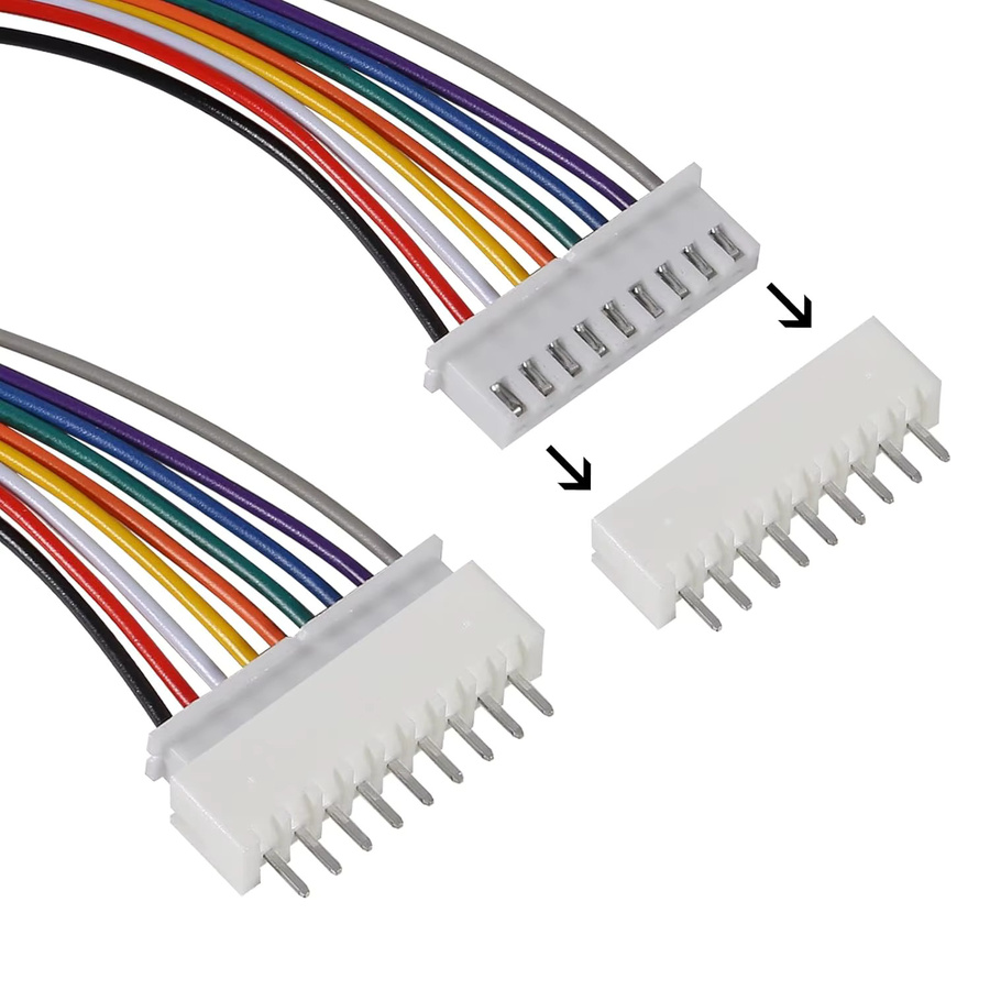 AOKIN JST-XH-Stecker-Set mit 90 Paar männlichen und weiblichen Steckverbinder sowie Flachdrahtkabeln, 2,54 mm Pitch, Multicolor - Bild 3