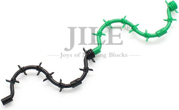 jile MOC Waffe Stacheldraht Straßensperre Basis Tor Ziegel Kette Zaun Mesh Isolation Bausteine, 50-teiliges Set, Zubehör - Bild 1