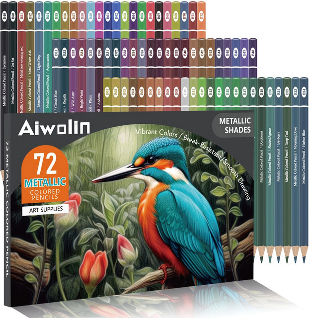 72 Metallic-Buntstifte in Multicolour für Künstler und Erwachsene aus Holz - Bild 1