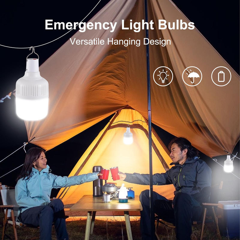 GoolRC 9er Set Wiederaufladbare LED Notfall-Glühbirnen in Warmweiß mit Haken und dimmbarer Helligkeit für Camping und Zelten - Bild 4