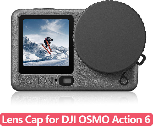 DJI OSMO Action 6 Silikon-Objektivabdeckung in Schwarz mit Trageband-Öffnung zum Schutz vor Kratzern, Staub und Fingerabdrücken - Bild 1