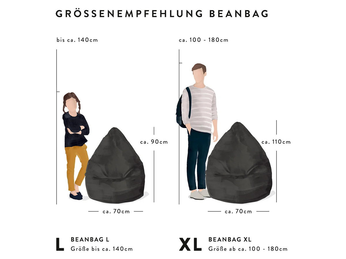 SITTING POINT Bean Bag Fussball Kicker mit 220 l Füllmenge aus Polyester und EPS-Perlen - Bild 1