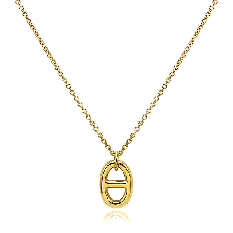 KUYHA Halskette, Edelstahl, 18K Gold überzogen, Kaffee Bean, Unisex - Bild 1