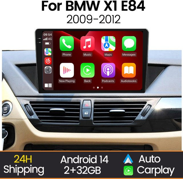 MEKEDE Android Autoradio mit 10,0 Zoll Display für BMW X1 E84 2009-2012, Multimedia-Player mit Carplay, Android Auto, WIFI und Bluetooth, Schwarz - Bild 1