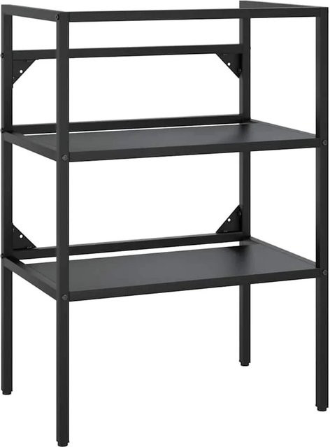 vidaXL Badezimmer Waschtischgestell aus pulverbeschichtetem Eisen in Schwarz, B/T/H: 59 x 38 x 83 cm - Bild 1