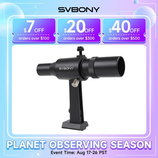 SVBONY SV182 Sternfinder Teleskop mit Ständer, Achromatisches 2-Element-Linsendesign, Schwarz - Bild 1