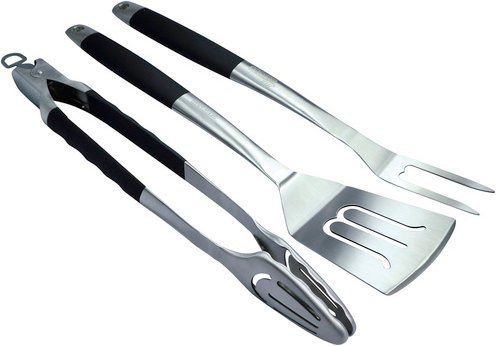 Mr. GARDENER Grillbesteck aus Edelstahl in Silber und Schwarz, Länge: 45,5 cm - Bild 1