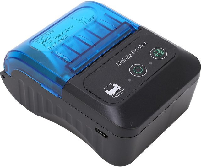2in1 Thermodrucker für Etiketten und Belege mit 203 DPI, Bluetooth und USB-C, Blau - Bild 1
