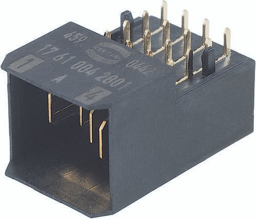 HARTING Messerleiste 17610042802 aus Messing in Schwarz mit 1 Reihe - Bild 1