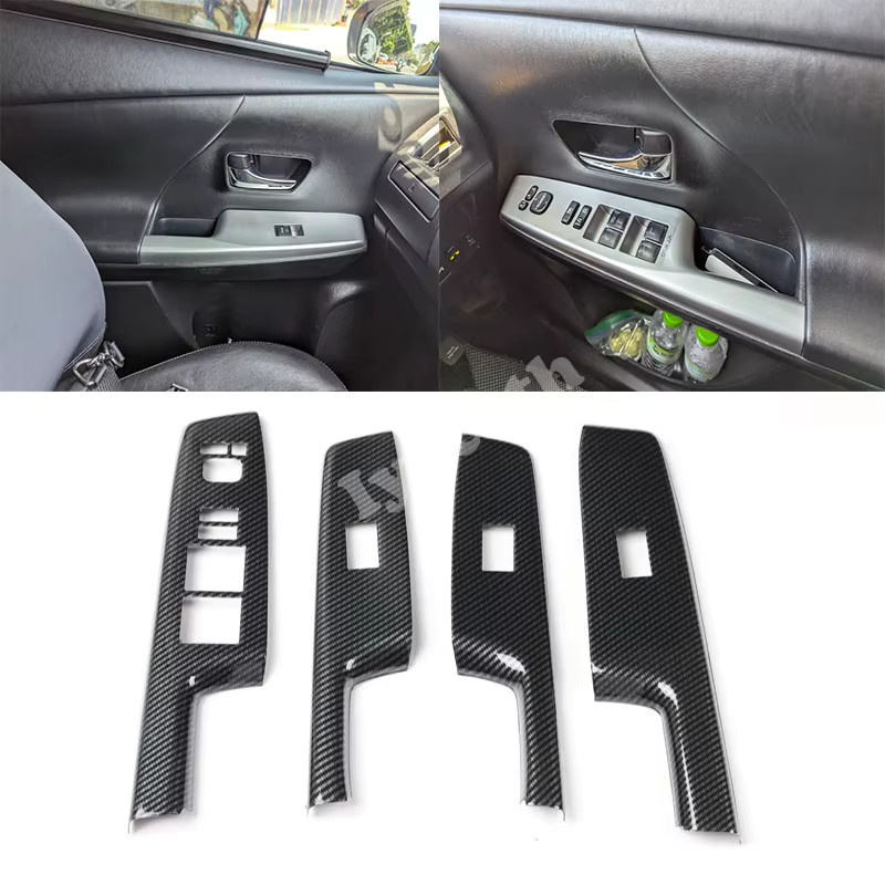 Iyacath Zubehör-Set für Toyota Prius V ZVW40 & 41 in Schwarz für Fenster, Gangschaltung, Lüftung, Steckdose, Leselampe, Lenkrad und Türgriff - Bild 4