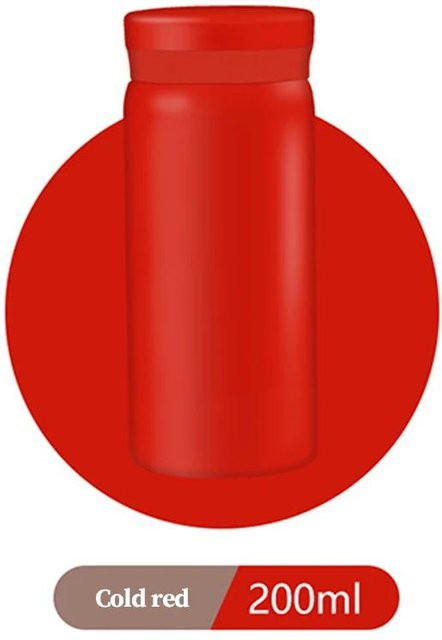 WIKHOSTAR Mini Edelstahl Thermoflasche Isolierbecher aus 316 Edelstahl, Vakuum Reisebecher, rot, 200ml - Bild 1