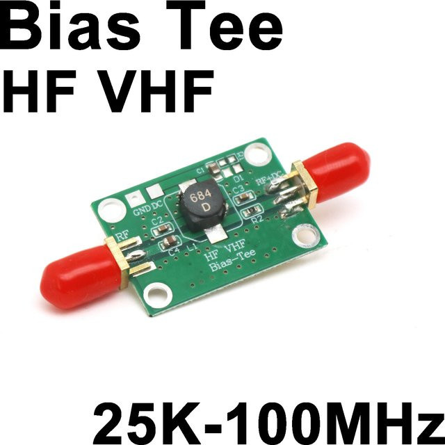 Dykbcells Bias Tee RF Biaser DC Blocker 25kHz-100MHz für Radio AM FM HF VHF Kurzwelle und LNA Low Noise Amplifier - Bild 1