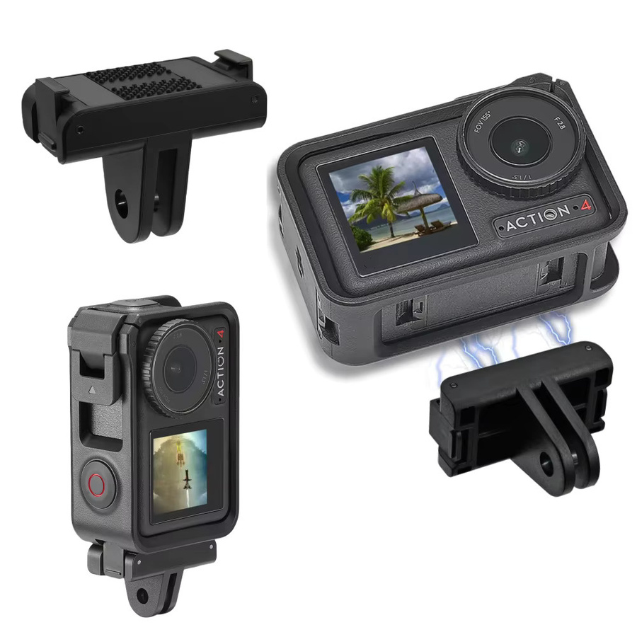 Magnetischer Schnellverschluss und Adapterbasis für DJI Action 5 Pro, 4 und 3 in Schwarz - Bild 3