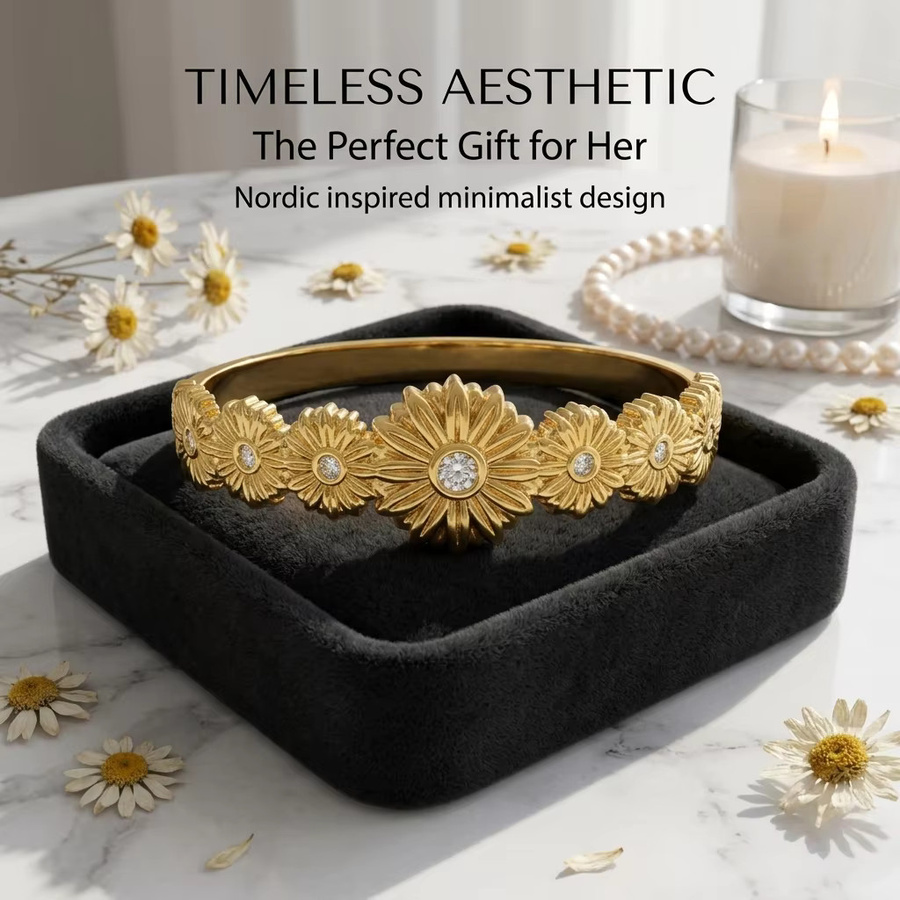 JP One Armband, Edelstahl, Gold, Zirkonia, Damen, 60 mm - Bild 4