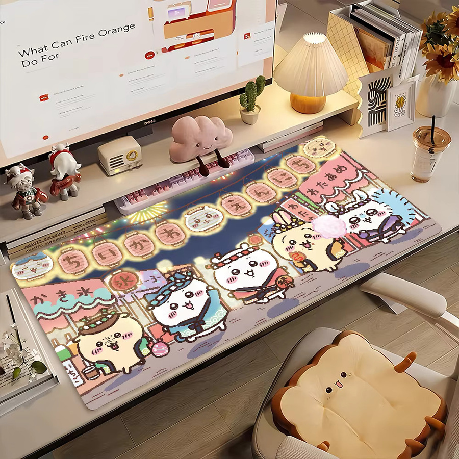 C-Chiika-waES Mauspad in Multicolour, rutschfeste Schreibtischunterlage aus Gummi für PC und Laptop, Gamer-Dekoration - Bild 2