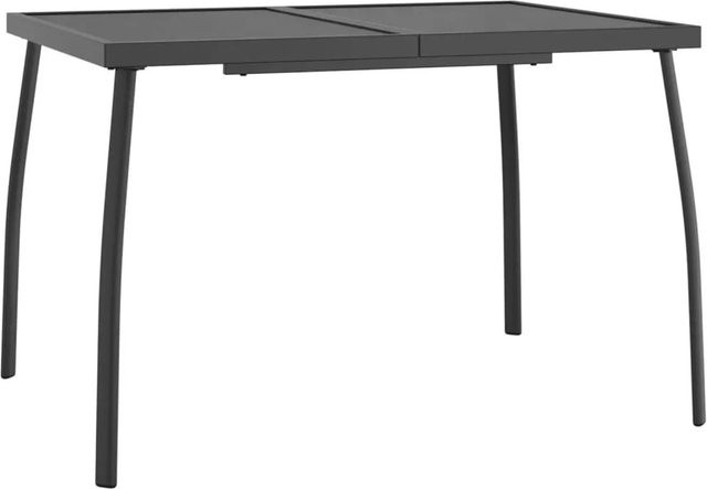 Furnicato Gartentisch aus Stahl mit Mesh-Design in Anthrazit, B/T/H: 110 x 80 x 72 cm - Bild 1