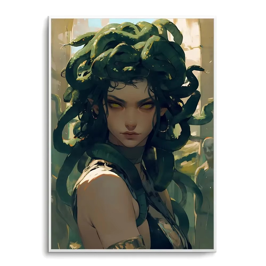 M-Medusa Leinwand Wandbild Medusa Portrait als Wandkunst für deine Wohnzimmer Dekoration, Höhe: 20 cm, Breite: 15 cm - Bild 7