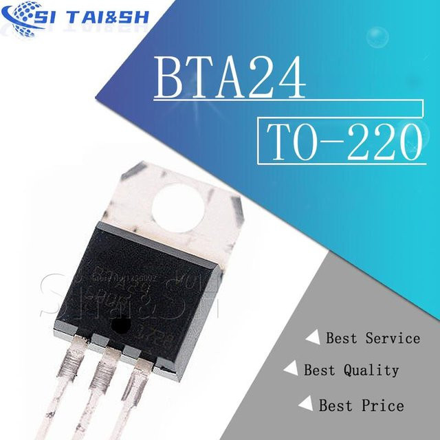 10 Stück Si Tai&SH Elektronik-Komponenten Set mit BTA12-600B, BTA12-600C, BTA16-600B, BTA16-600C, BTA16-800B, BTA20-600B, BTA24-600B, BTA24-800B, LM317T und L7805CV im TO-220 Gehäuse, Schwarz - Bild 1