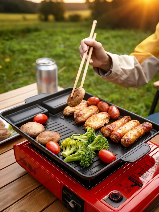 KOSUN Koreanische BBQ-Grillpfanne mit Antihaftbeschichtung und Ölloch, Schwarz, Breite: 37,5 cm - Bild 7