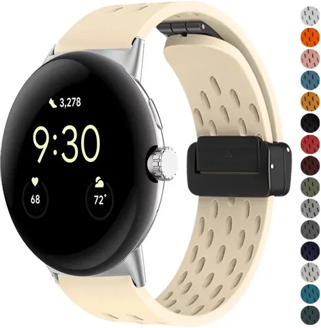 Geekthink Uhrenarmband Silikon, Weiß, Google Pixel Watch 3/2/1 - Bild 1