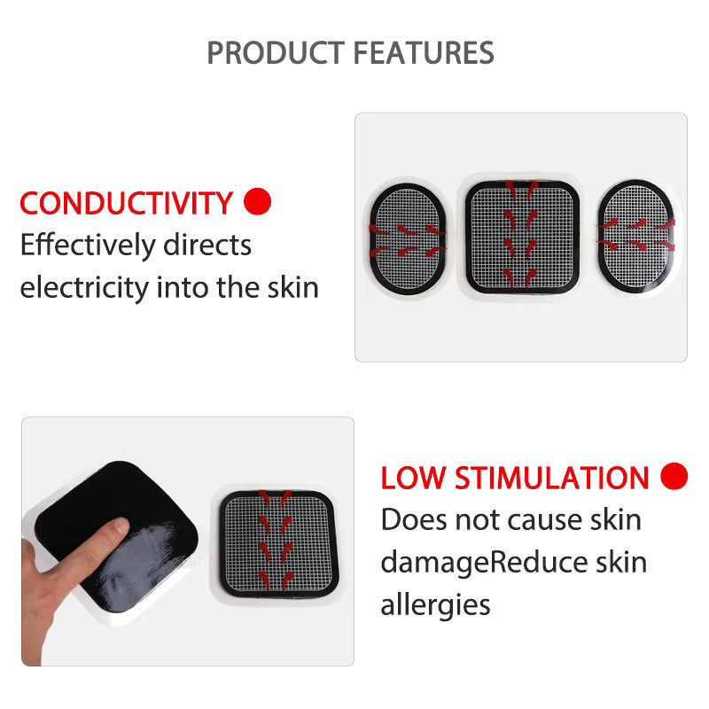 Yinhang Elektrischer Muskelstimulator mit Elektroden und Gel, 3-teiliges Set, Unisex - Bild 4