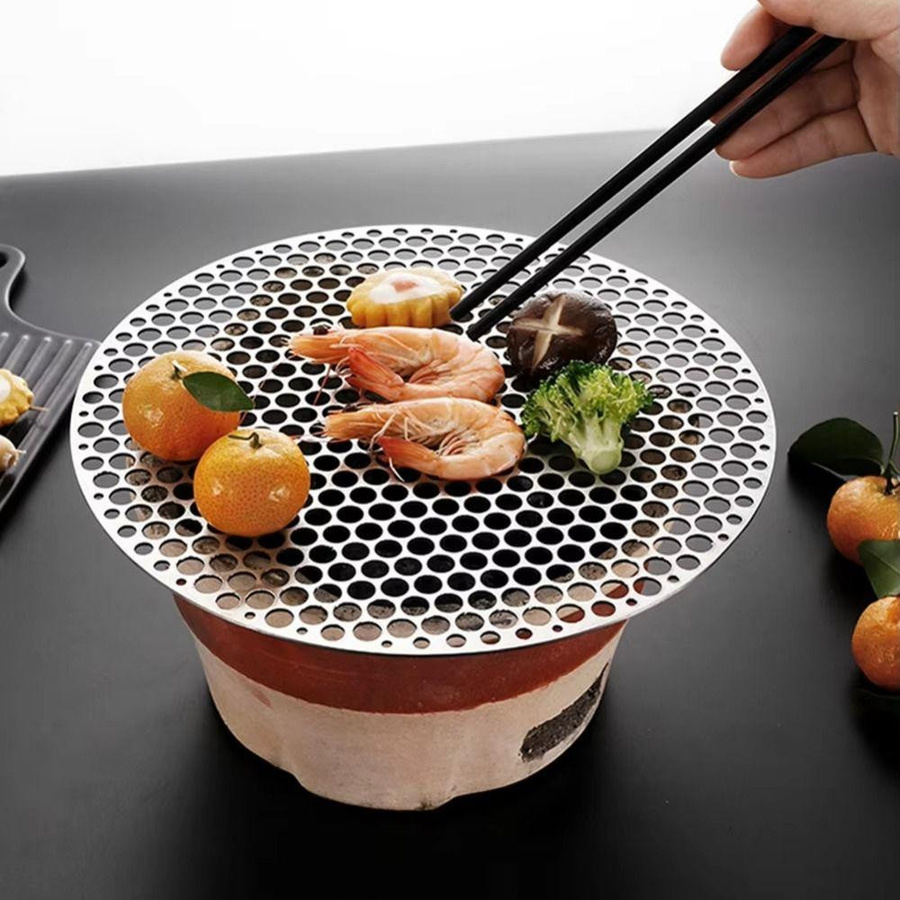 Jianyou BBQ-Gitterrost aus Edelstahl in Silber, 30 cm Durchmesser - Bild 5
