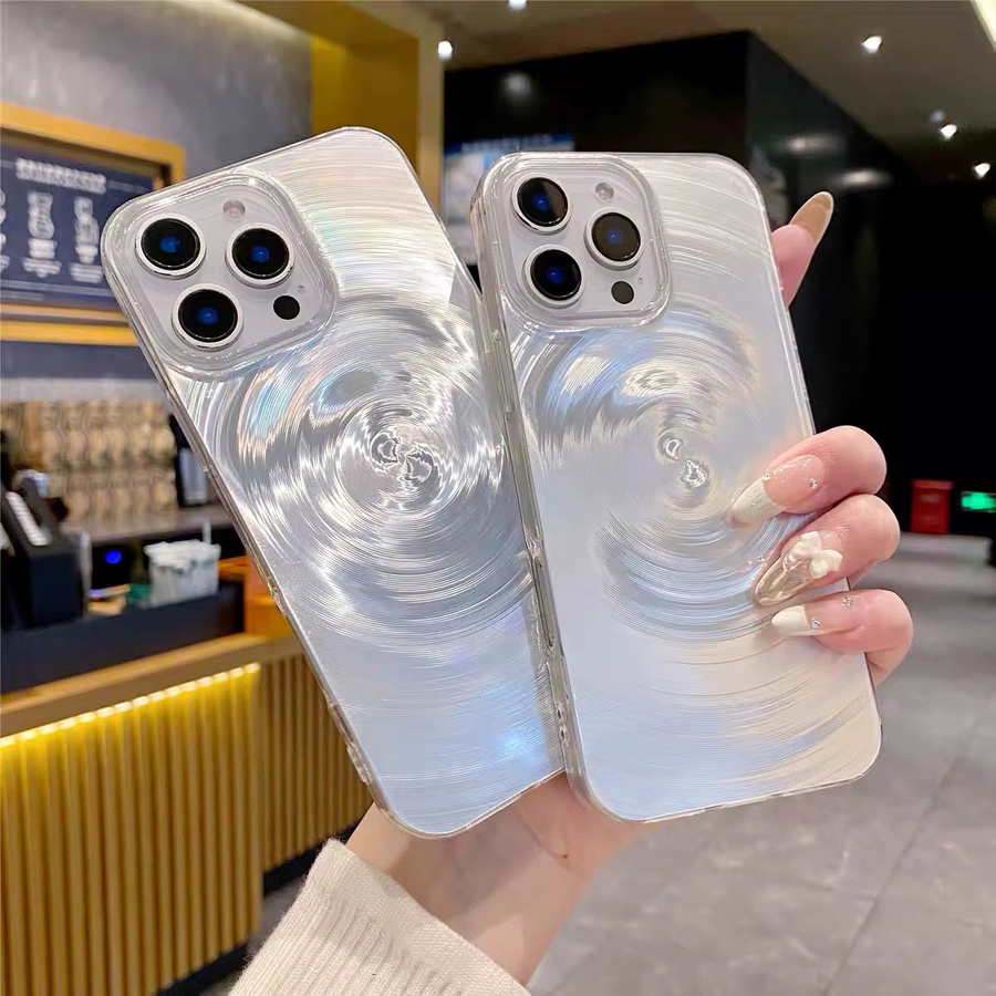 Stoßfeste Softcover Handyhülle mit Laser-Vortex-Textur für iPhone 11 bis 17 Pro Max, Farbe: Rot - Bild 2