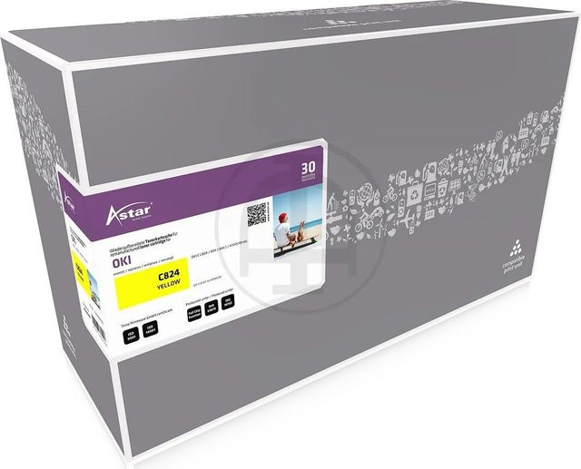 ASTAR Toner Cartridge Gelb für OKI C824 Refurbished AS20290 - Bild 1