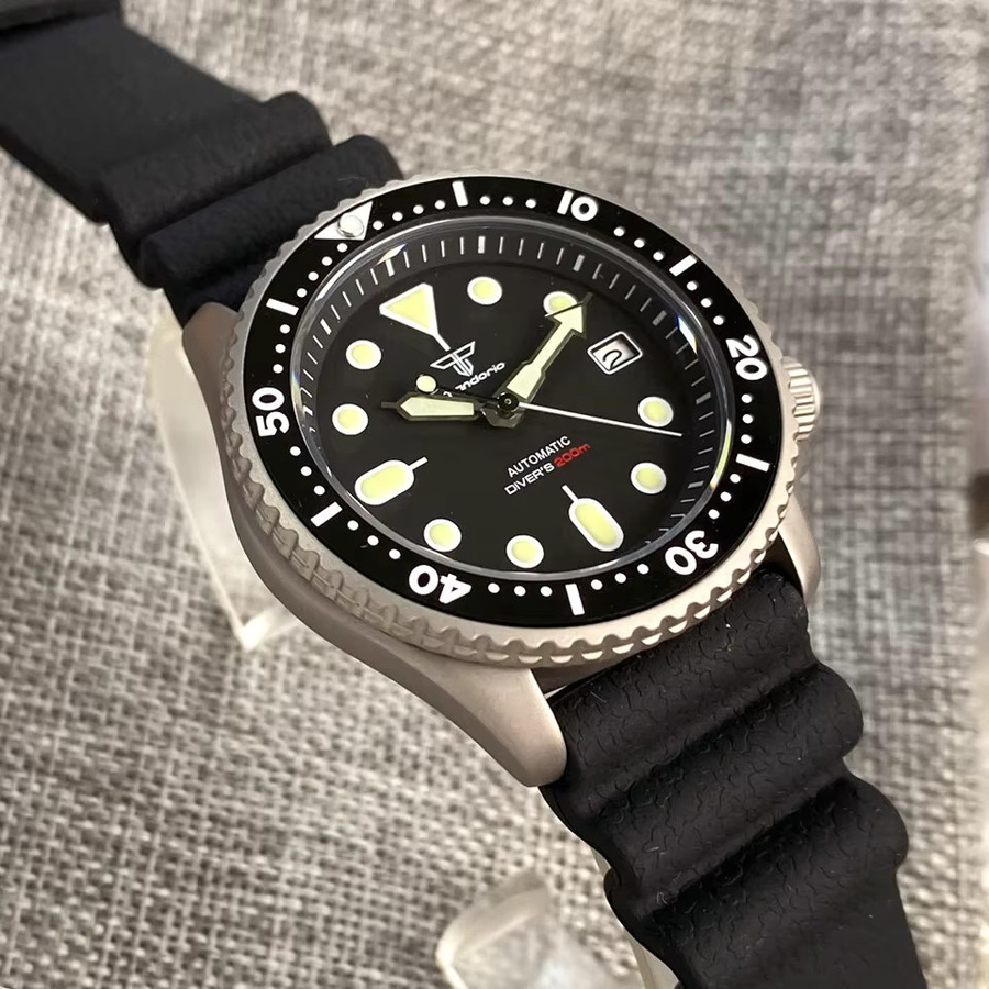Tandorio Taucheruhr, Titan, Automatik, 41 mm, Saphirglas, Herren - Bild 4