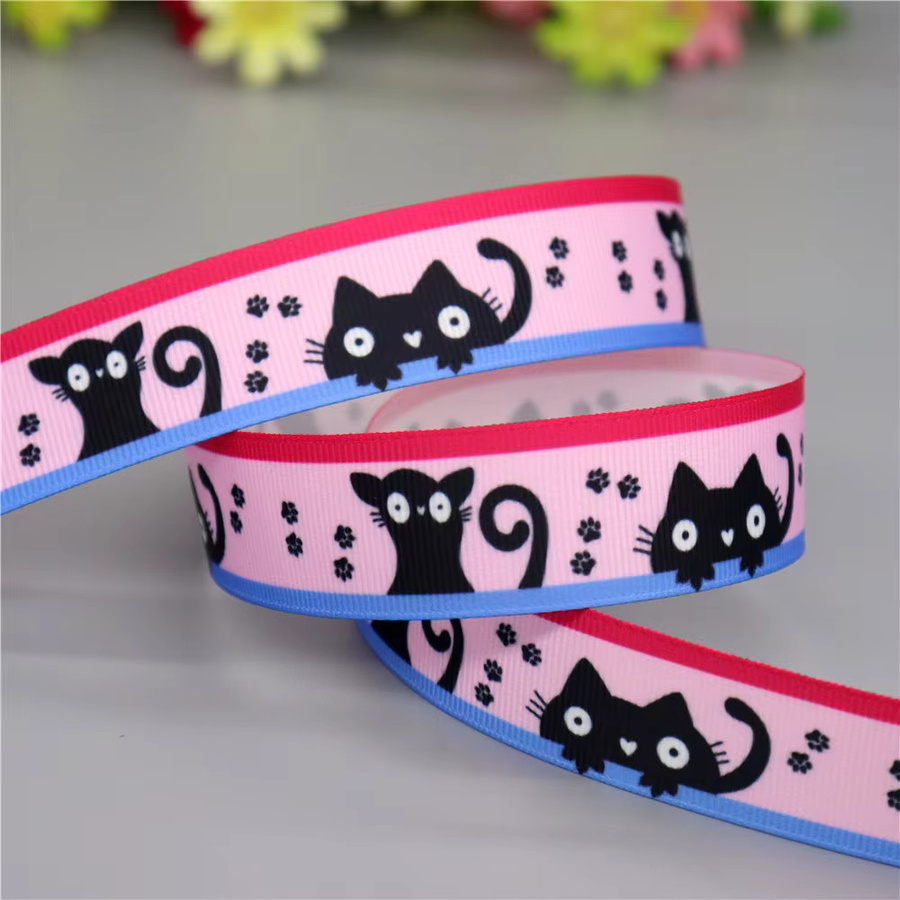 DHK Ripsband mit Katzenpfoten-Print für DIY-Näharbeiten und Dekorationen, 50 Yards, Mehrfarbig - Bild 2
