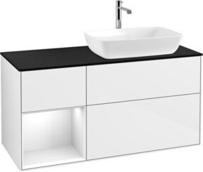 V&B Waschtischunterschrank Finion mit Wandbeleuchtung, Weiß lackiert, Breite: 120 cm, Tiefe: 50,1 cm, Höhe: 50,1 cm - Bild 1