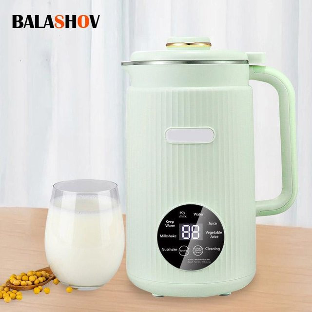 Multifunktionale elektrische Sojamilchmaschine und Food Blender als automatischer Saftpresser und Wasserkocher, Weiß/Grün, 110V - Bild 1