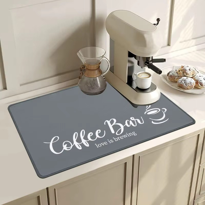 Saugfähige Kaffeetassen-Trocknungsmatte aus Diatomeit für die Küchentheke und Kaffeebar, rechteckig - Bild 2
