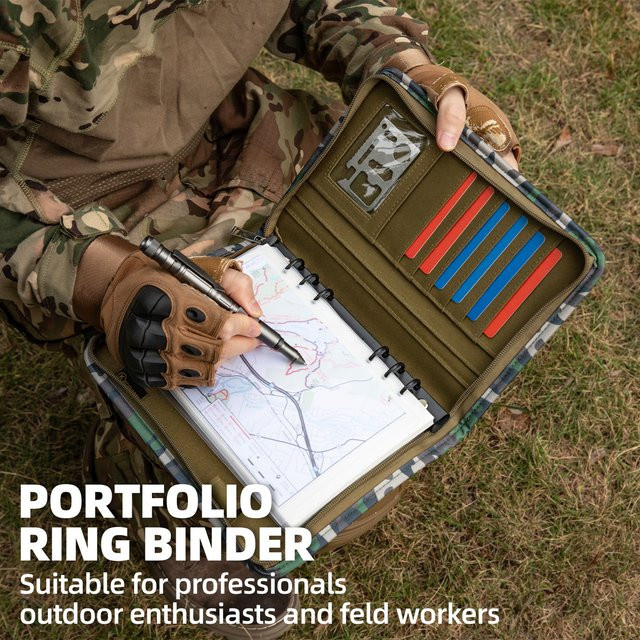 Kosibate Outdoor Padfolio Ringbuch A5 Wetterfestes taktisches Notizbuch mit 80 Blatt Loseblattpapier in Multicolour - Bild 1